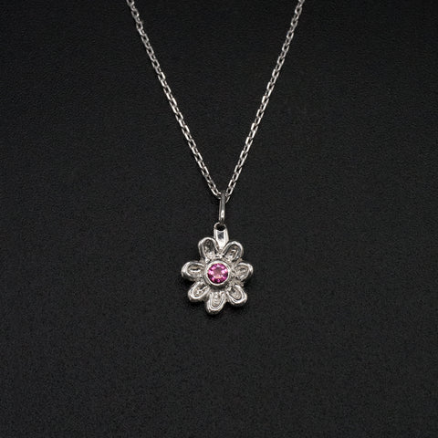 Pink Tourmaline Flower | Necklace