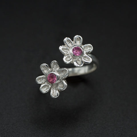 Pink Tourmaline Flower Duet | Ring