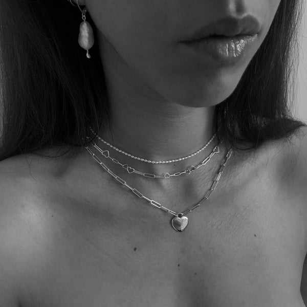 Paper Clip & Heart Chain | Necklace