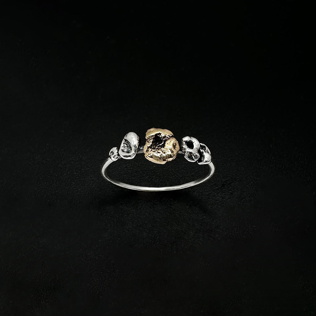 Silver & Gold Nugget IV | Ring