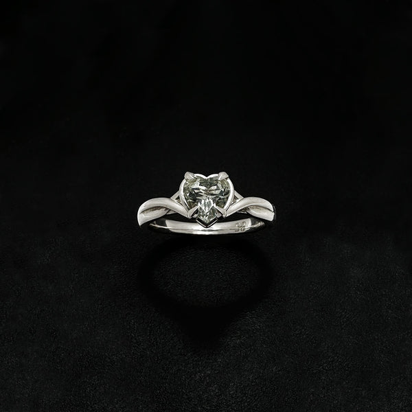 Twist Heart Cut Prasiolite | Ring