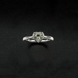 Prasiolite Coeur Solitaire | Bague