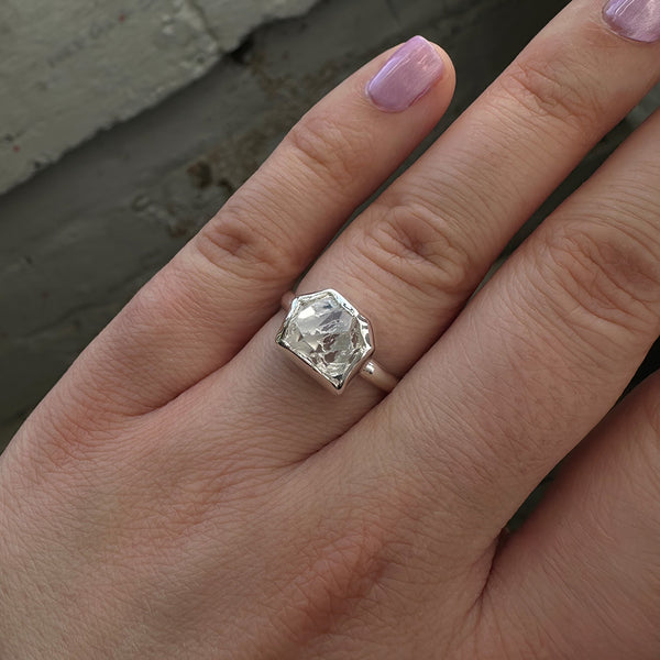 Bezel Set Herkimer Quartz | Ring