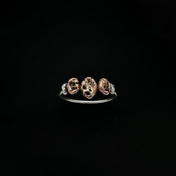 Pépites Argent et Or Rose XIV | Bague