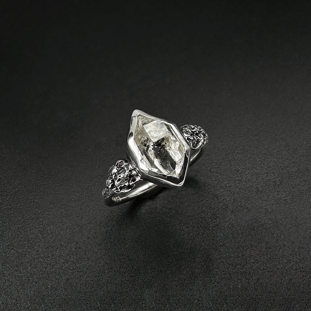 Quartz Herkimer et Texture XII | Bague