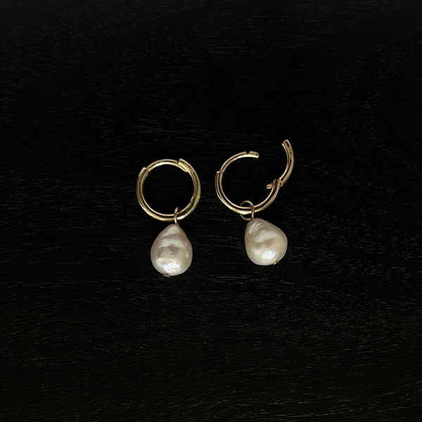 Anneaux en or + Perles | Boucles d'oreilles