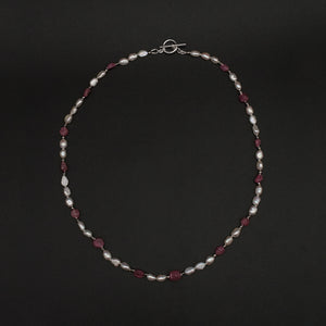 Pearl N' Pink Tourmaline Necklace