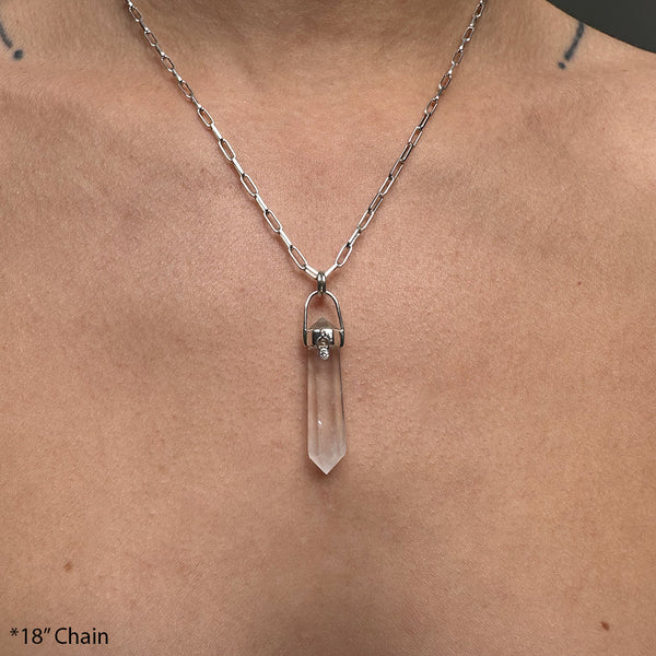 Quartz and Diamond Pendant | Necklace