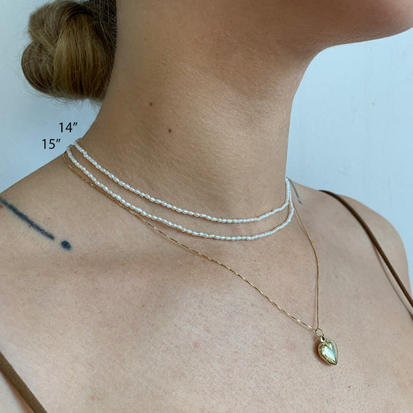Tiny Rice Pearl | Necklace
