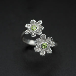 Peridot Flower Duet | Ring