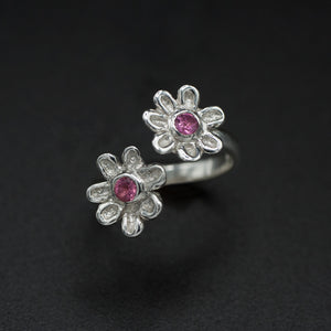 Bague Tourmaline rose Flower Duet