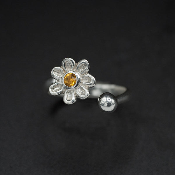 Bague Citrine Flower N' Ball