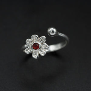 Garnet Flower N' Ball | Ring