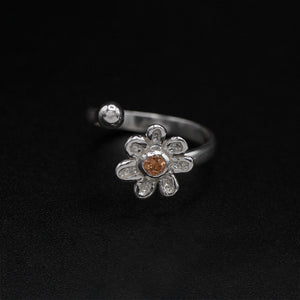 Peach Mahenge Garnet Flower N' Ball | Ring