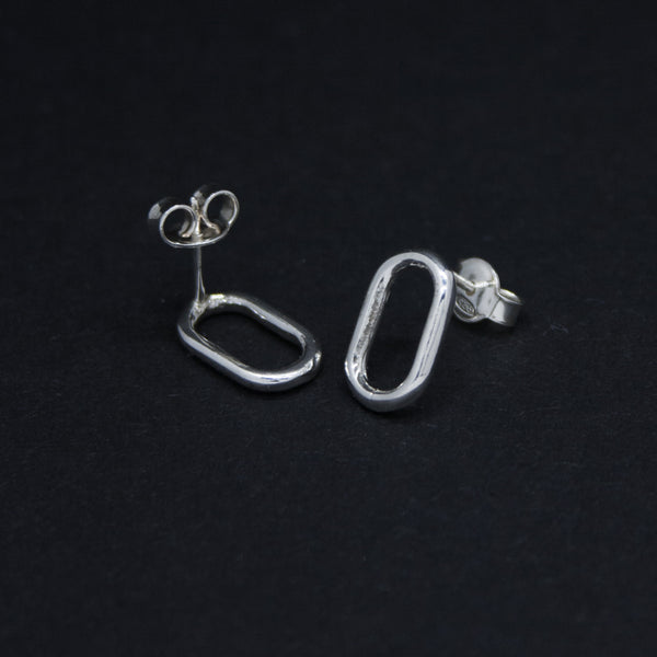 Oval Link Stud Earrings