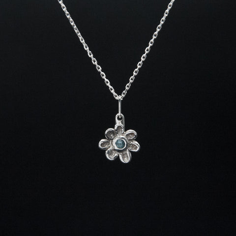 Blue Topaz Flower Necklace